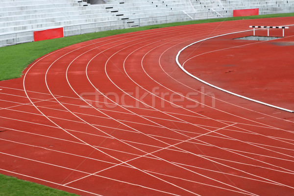 Yarış pisti eğri büyük futbol stadyum doku Stok fotoğraf © vichie81