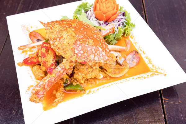 Curry crab albastru ou alimente Imagine de stoc © vichie81