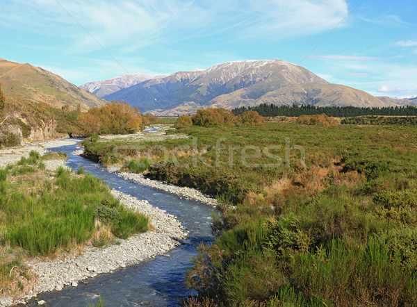 curve river to Southern alpine alps mountain at Arthur's Pass Na Stock photo © vichie81