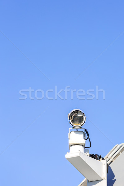 Stockfoto: Cctv · bewakingscamera · blauwe · hemel · televisie · technologie · video