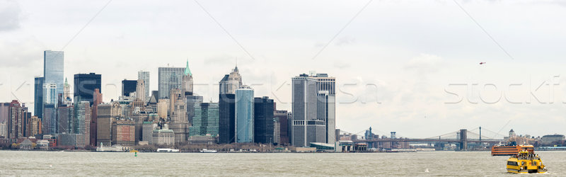 Verlagen panorama New York City Manhattan stad skyline Stockfoto © vichie81