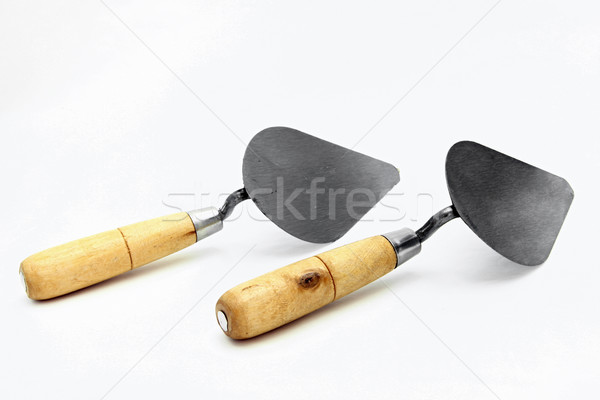 perspective of isolated of lute trowel for construction over whi Stock photo © vichie81