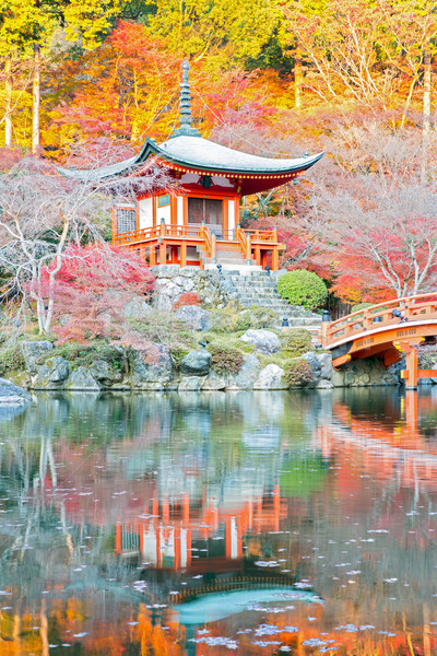 Templom Kiotó Japán buddhista ősz kínai Stock fotó © vichie81