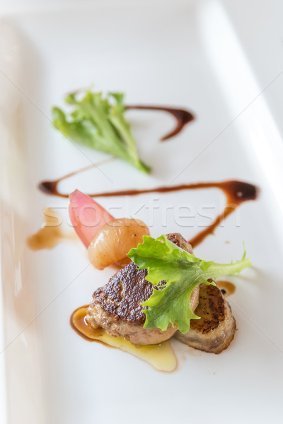 Grillezett sült gurmé francia konyha zöld tányér Stock fotó © vichie81