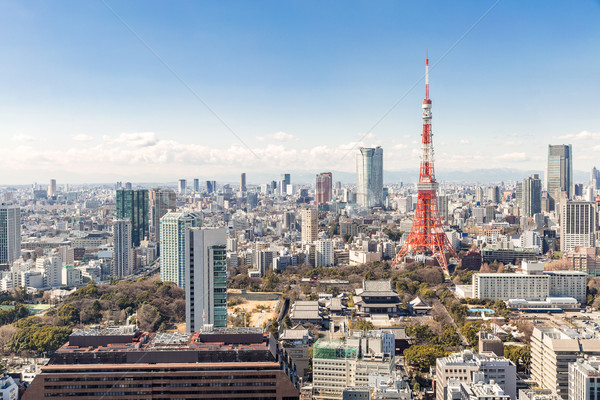 Tokyo turn Japonia orizont oraş pod Imagine de stoc © vichie81