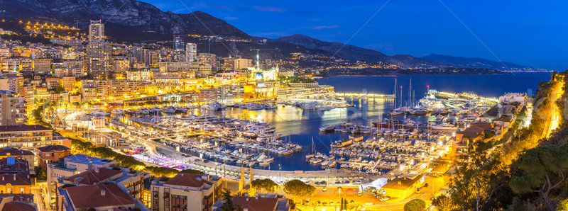 Monaco liman fransız şehir dağ yaz Stok fotoğraf © vichie81