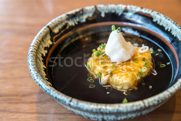Tofu gebacken hausgemachte Soße Sauce Essen Stock foto © vichie81