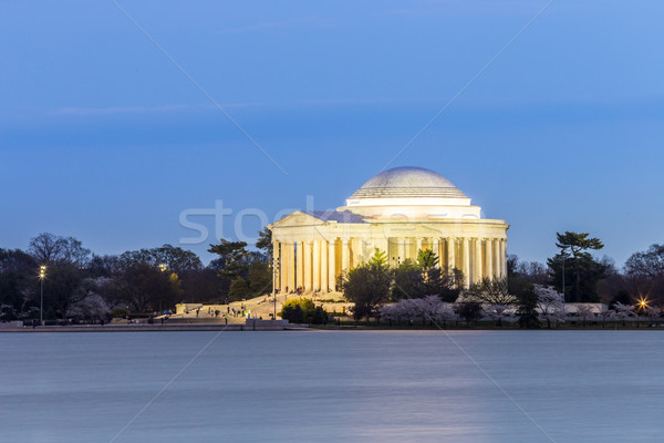 Edifício crepúsculo Washington DC viajar linha do horizonte lago Foto stock © vichie81