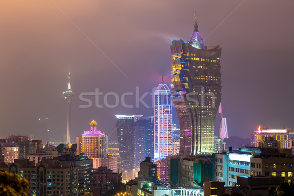 Macau cityscape night Stock photo © vichie81