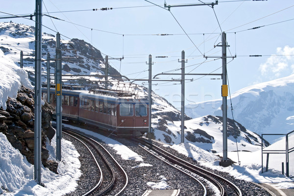 Tramwaj szczyt niebo piękna górskich lata Zdjęcia stock © vichie81