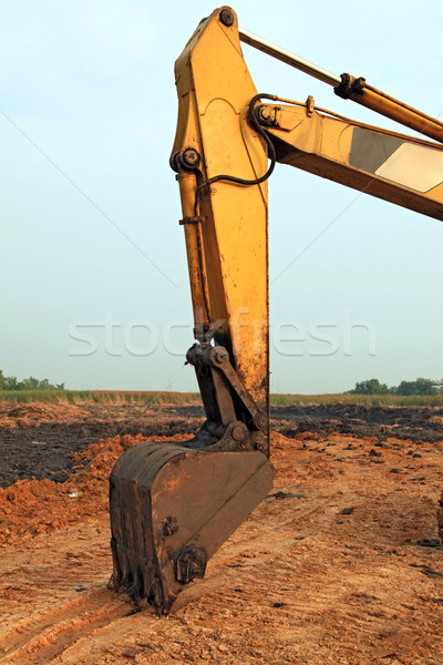 Graafmachine zand industrie werken wolk macht Stockfoto © vichie81