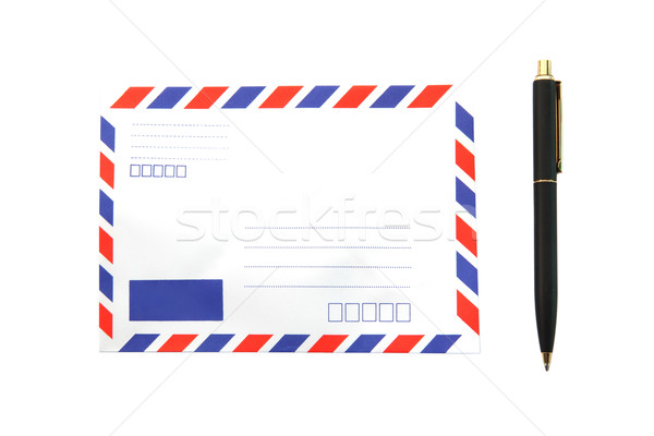 Boríték toll izolált levegő posta égbolt Stock fotó © vichie81
