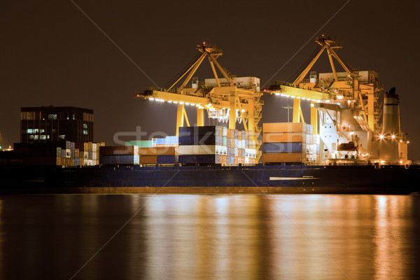Büyük konteyner kargo gemi çalışma Stok fotoğraf © vichie81