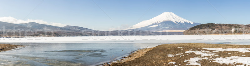 Winter Mount Fuji meer sneeuw winterseizoen Stockfoto © vichie81