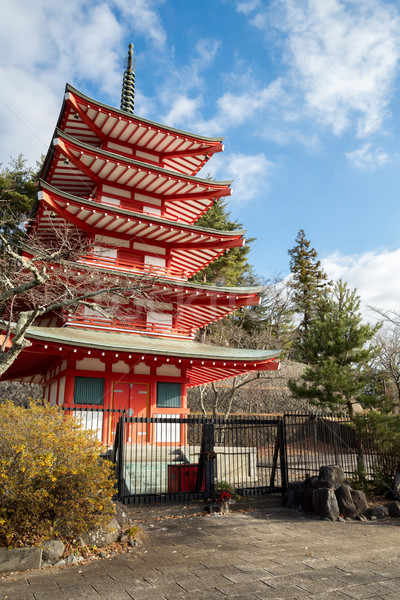 Pagoda fuji Japón hermosa ciudad montana Foto stock © vichie81
