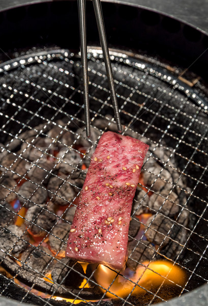 Stockfoto: Gegrild · lendenen · vlees · versheid · japans · bbq