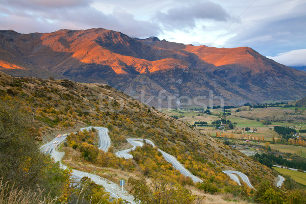 Highway Mountain range New Zealand Stock photo © vichie81