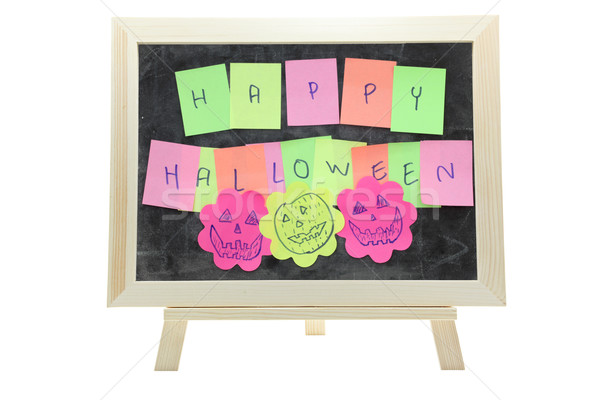 Zdjęcia stock: Halloween · notatka · Stick · szczęśliwy · papieru · uśmiech