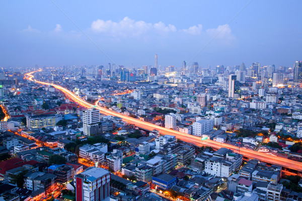 Bangkok snelweg luchtfoto gebouw centrum hemel Stockfoto © vichie81