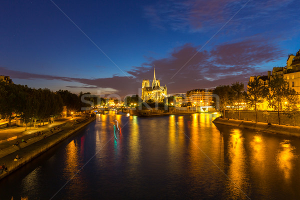 Foto d'archivio: Cattedrale · di · Notre · Dame · Parigi · cityscape · fiume · Francia
