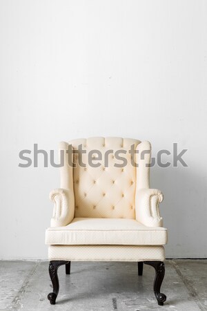 Stock foto: Beige · Retro · Stuhl · Stoff · Stil