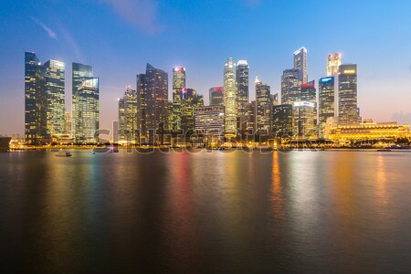 新加坡 城市 黃昏 市容 市中心 天際線 商業照片 © vichie81