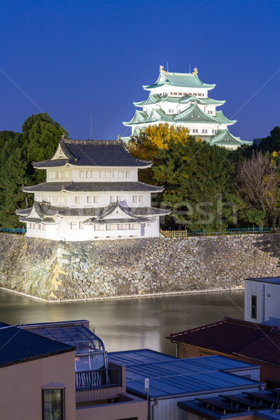 Сток-фото: замок · Япония · закат · здании · путешествия · осень