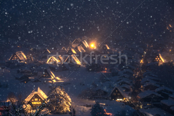 Chutes de neige Japon bâtiment rue neige hiver [[stock_photo]] © vichie81