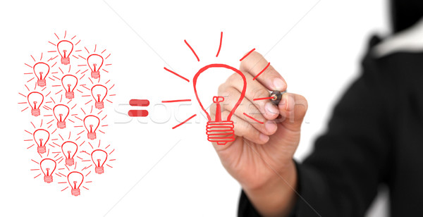Brainstorming Business Hand schriftlich groß Idee Stock foto © vichie81