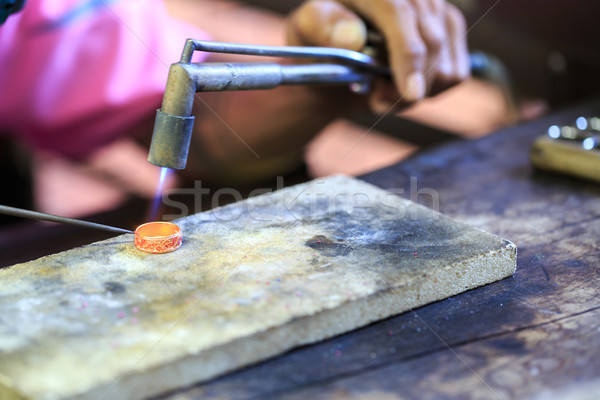 Goldsmith making ring Stock photo © vichie81