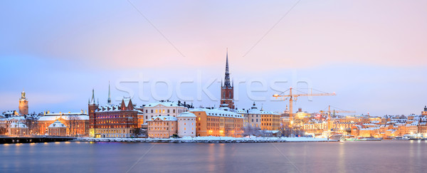 Sztokholm panoramiczny panorama Cityscape Szwecja zmierzch Zdjęcia stock © vichie81
