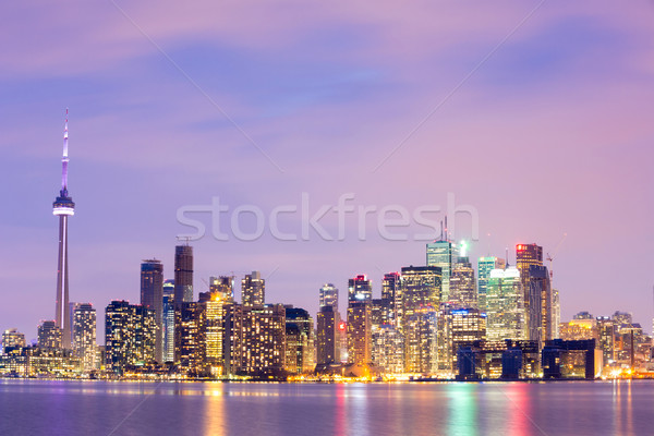 Toronto Skyline crépuscule ontario Canada affaires Photo stock © vichie81