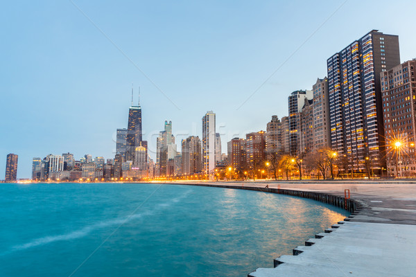 Chicago at dusk Stock photo © vichie81