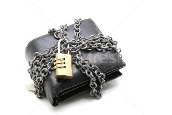 black leather wallet with pad lock Stock photo © vichie81
