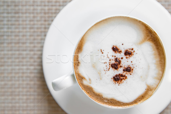 Kaffee Cappuccino weiß Tasse Essen Holz Stock foto © vichie81