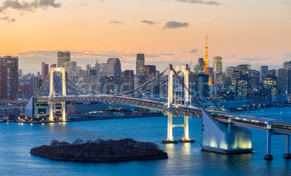 Tokyo turn curcubeu pod orizont urbanism Imagine de stoc © vichie81