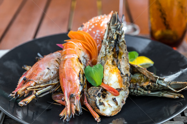 [[stock_photo]]: Délicieux · grillés · fruits · de · mer · crevettes · Rock · homard