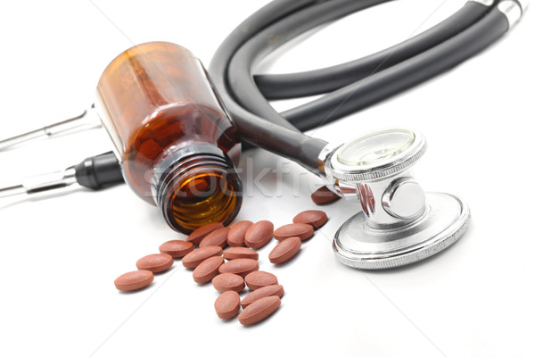 Medical Stethoscope and Pill Tablet Stock photo © vichie81