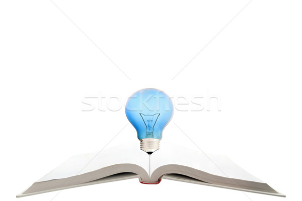 blank magic book with reading light bulb Stock photo © vichie81