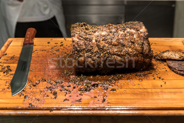 Carving Wagyu beef Stock photo © vichie81