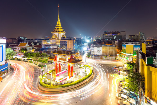 Stock fotó: Bangkok · átjáró · ív · kör · arany · Buddha