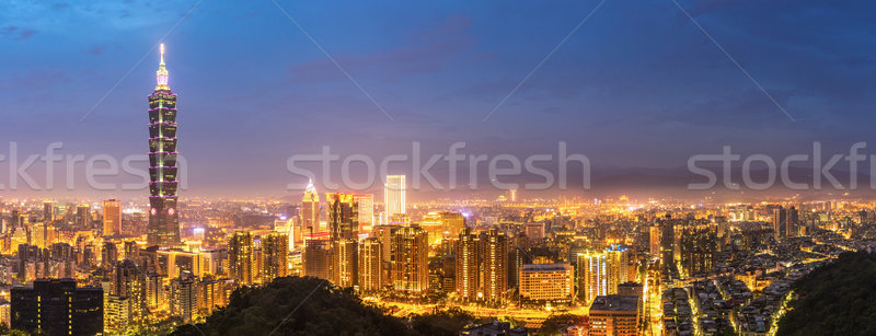 Panoramę panorama Tajwan zmierzch działalności miasta Zdjęcia stock © vichie81