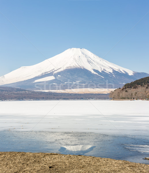 Winter Mount Fuji meer sneeuw winterseizoen Stockfoto © vichie81