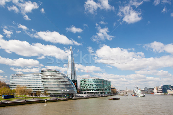 Stock foto: London · Stadt · Halle · Fluss · Thames · blauer · Himmel