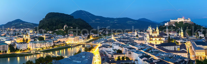 Oostenrijk schemering panorama mooie historisch Stockfoto © vichie81