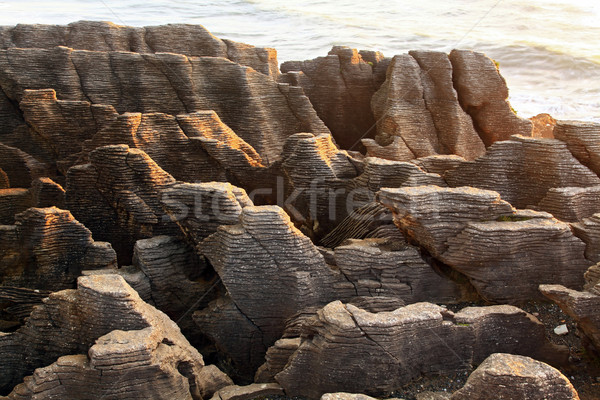 Pancake grand canyon rock at west coast beach New Zealand Stock photo © vichie81