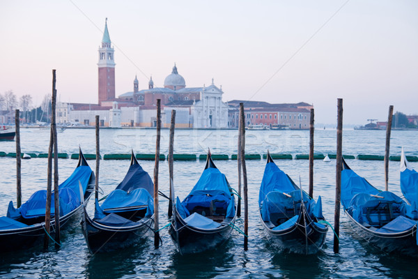 goldola boat parking in lagoo of grand canal Venice Italy Stock photo © vichie81