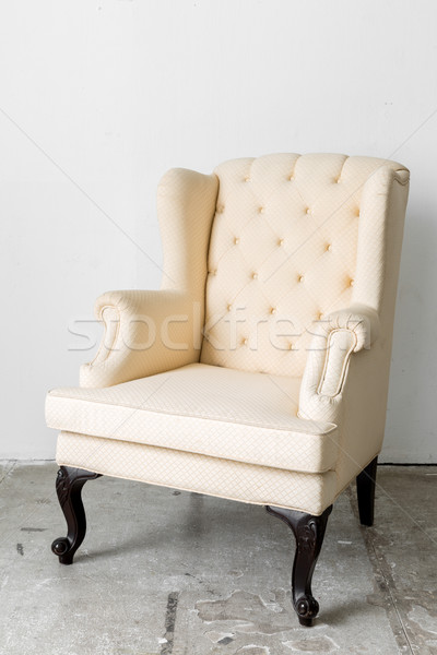 Beige retro stoel klassiek weefsel stijl Stockfoto © vichie81