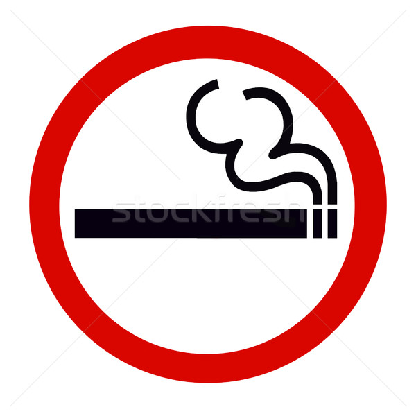 Dohányzás szimbólum felirat izolált fehér piros Stock fotó © vichie81
