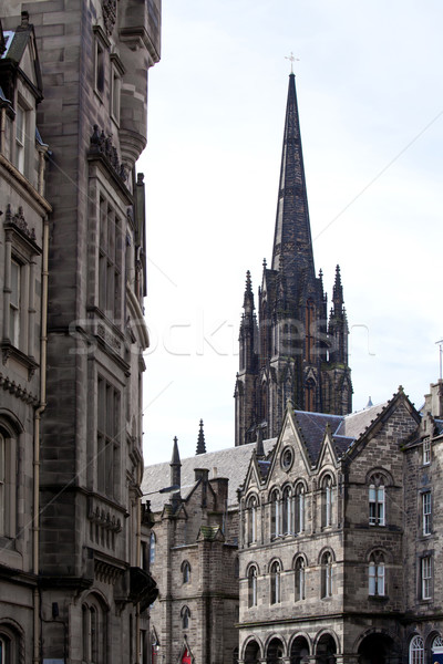 Catedrală Edinburgh Scoţia arhitectură oraş zăpadă Imagine de stoc © vichie81